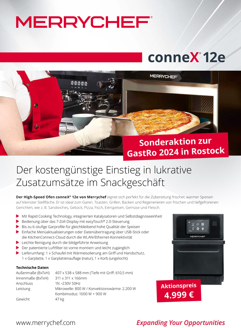 Der Merrychef Messeaktions-Flyer.